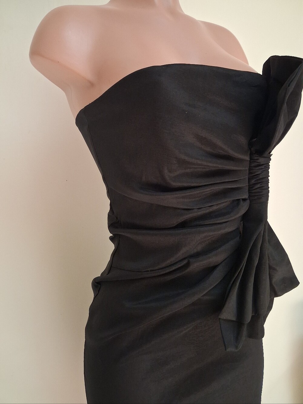 Planet Gold Couture Strapless Side Bow Ruched Bodycon Dress L View 4